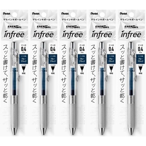 image:imagePentel XBLN74TLCA Gel Ink Ballpoint Pen ENERGEL IN FREE 04 Blue Black 5 Pack