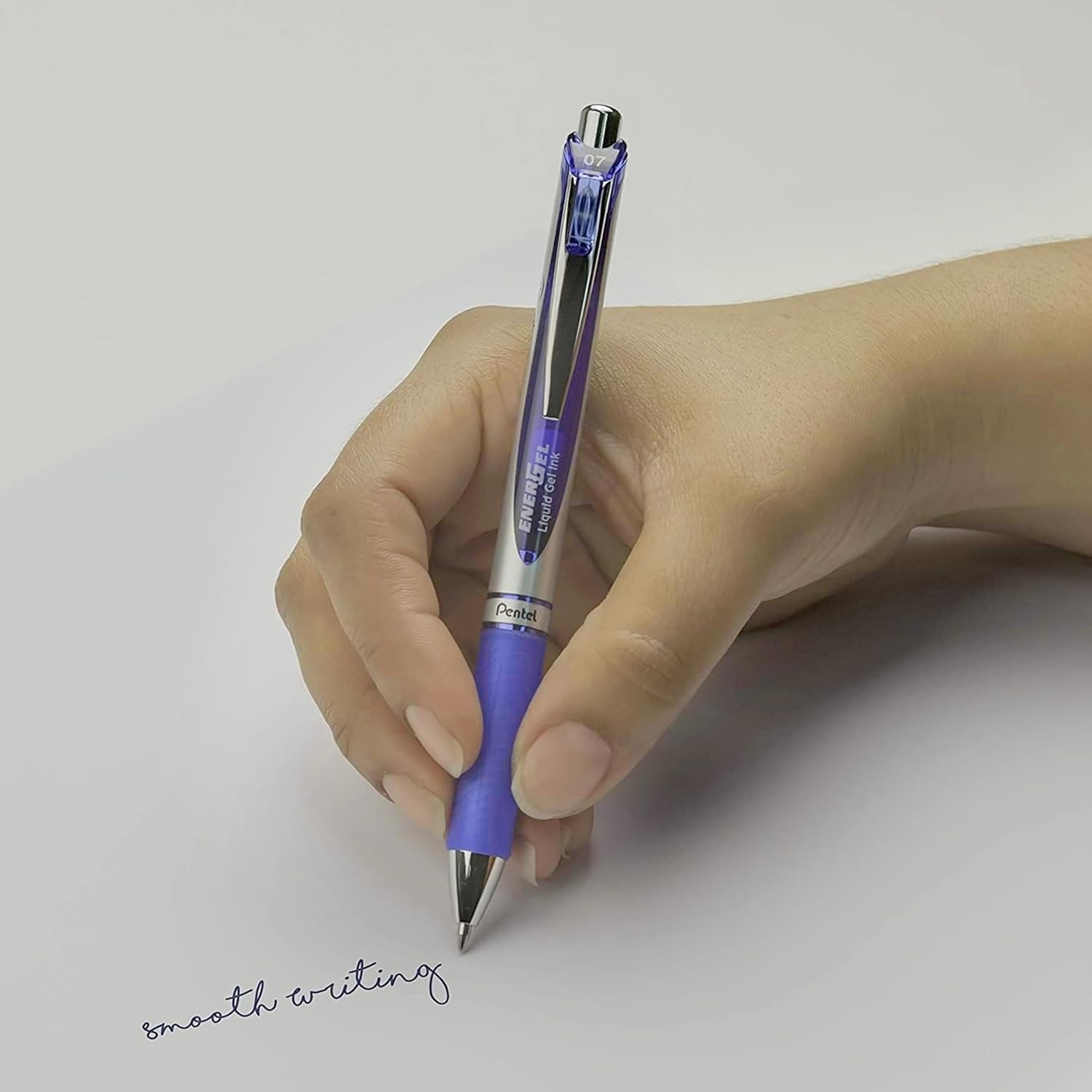 image:imagePentel Energel 07 mm Liquid Gel Ink Pens Pack of 5 Blue Deluxe RTX Pentel Pens with 3 Refills