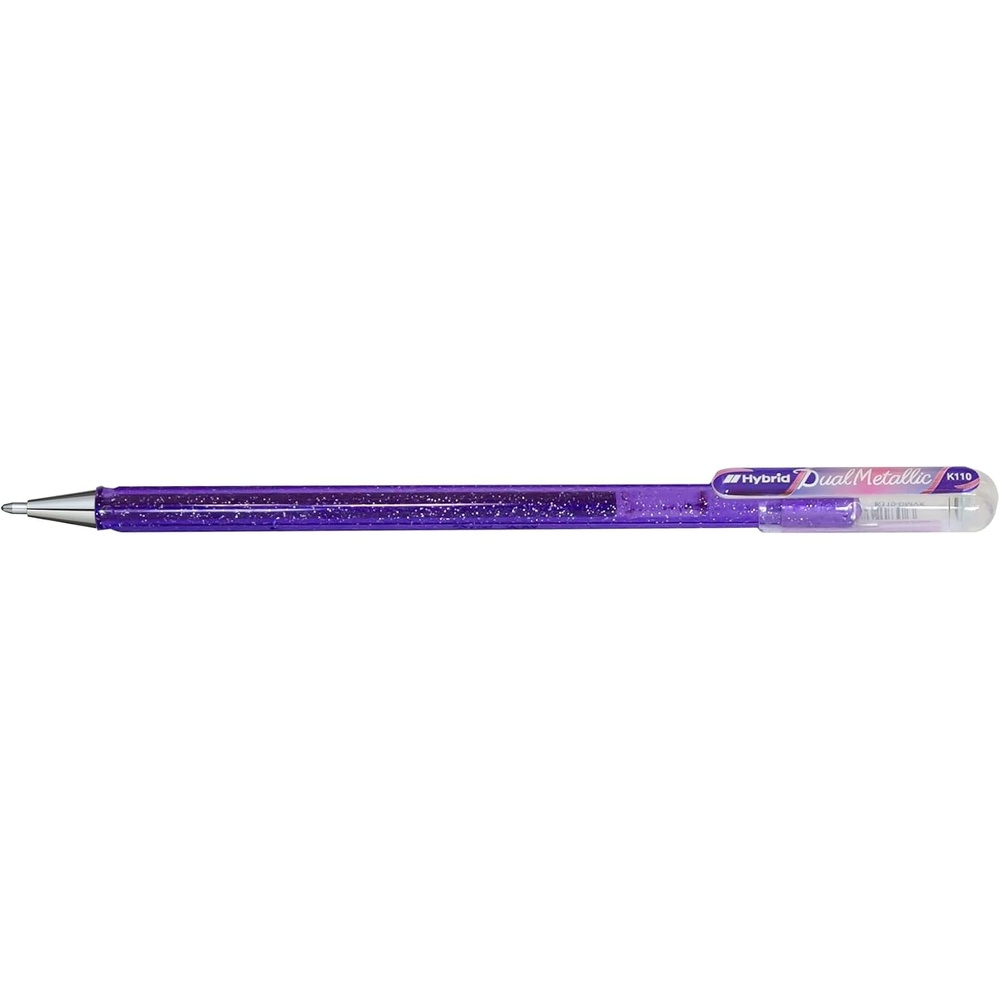 image:imagePentel Hybrid Dual Metallic Gel Ink Rollerball Pens Pastel Metallic K110 Light Purple Red amp Metallic Blue Pack of 12Violet clair Rouge Bleu mtallique